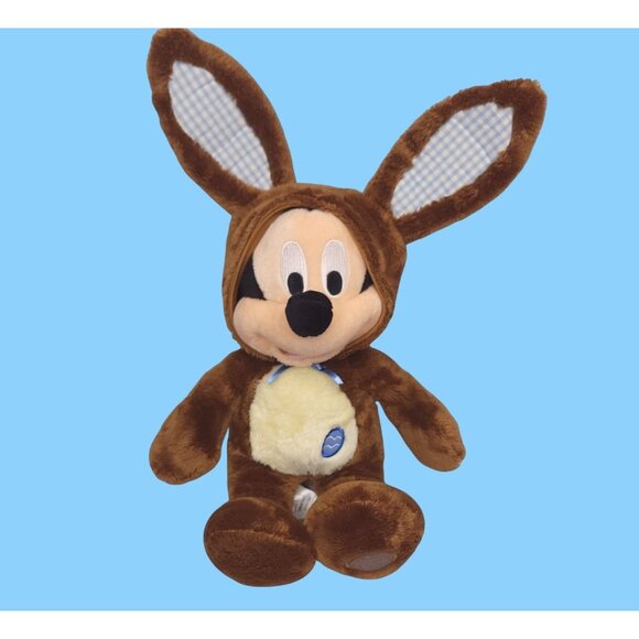 Disney Store Mickey Mouse Plush In Bunny Outfit Brown & Cream 18 in Soft Toy - Picture 1 of 6